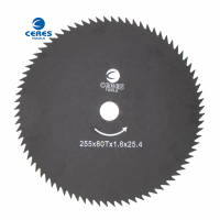 Quality line 255*80T*1.6*25.4mm TCT mowing saw blade for grass cutting