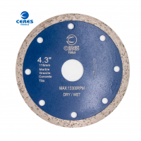 Wet cutting continuous rim diamond saw blade for cutting stone